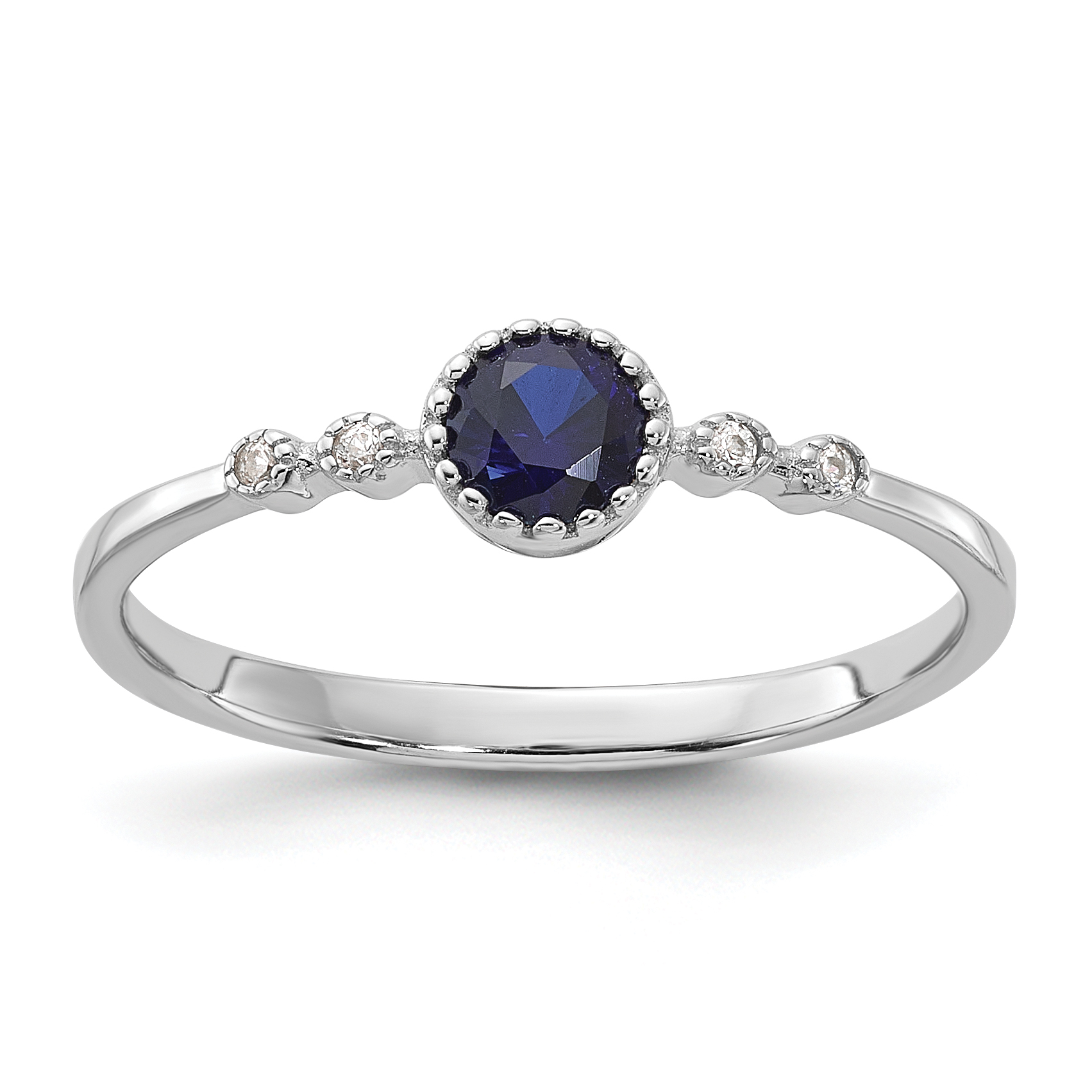Sterling Silver Rhodium-plated .43CrBlue Spinel .02Cr WSA Ring (QR7453-6)