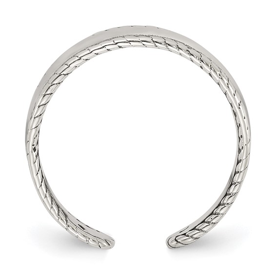 Sterling Silver Polished and Antiqued Set of 2 Toe Rings