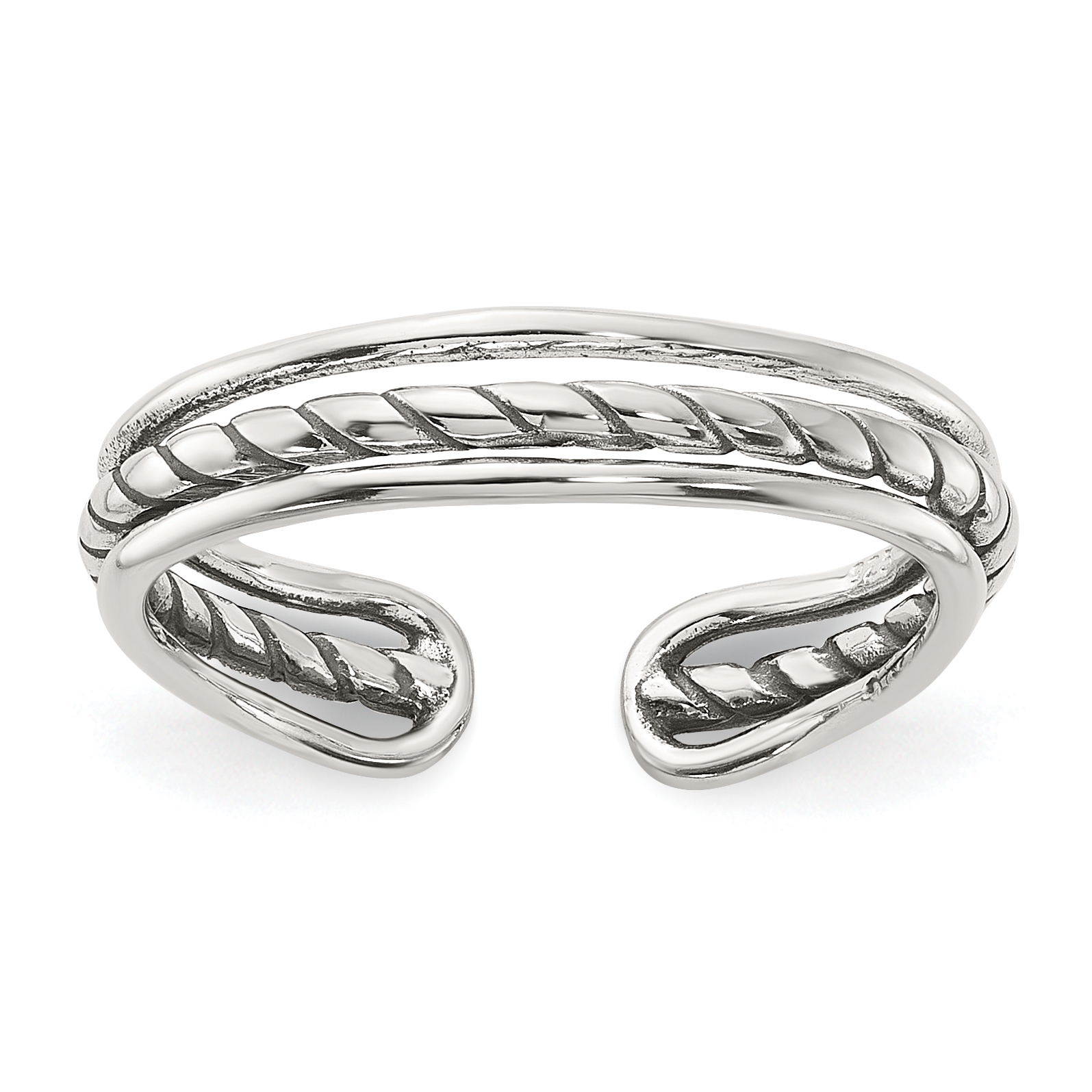 Sterling Silver Antiqued Toe Ring (QR7462)