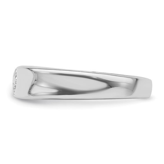 Sterling Silver Rhodium-plated Fleur-de-Lis Band Ring