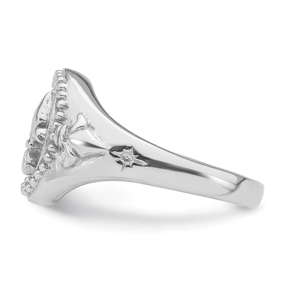 Sterling Silver Rhodium-plated Fleur de Lis Ring