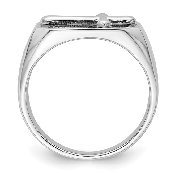 Sterling Silver Rhodium-plated Polished Cross Ring