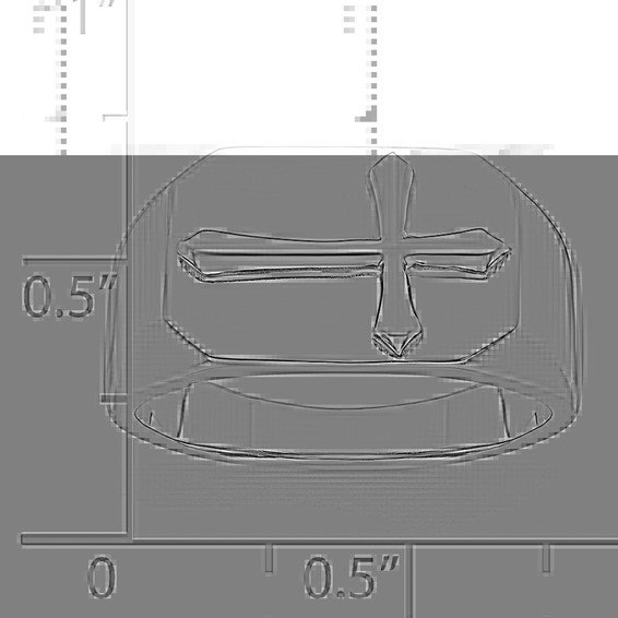 Sterling Silver Rhodium-plated Polished Cross Ring