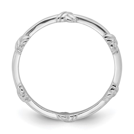 Sterling Silver Rhodium-plated Knot Ring