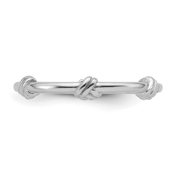 Sterling Silver Rhodium-plated Knot Ring