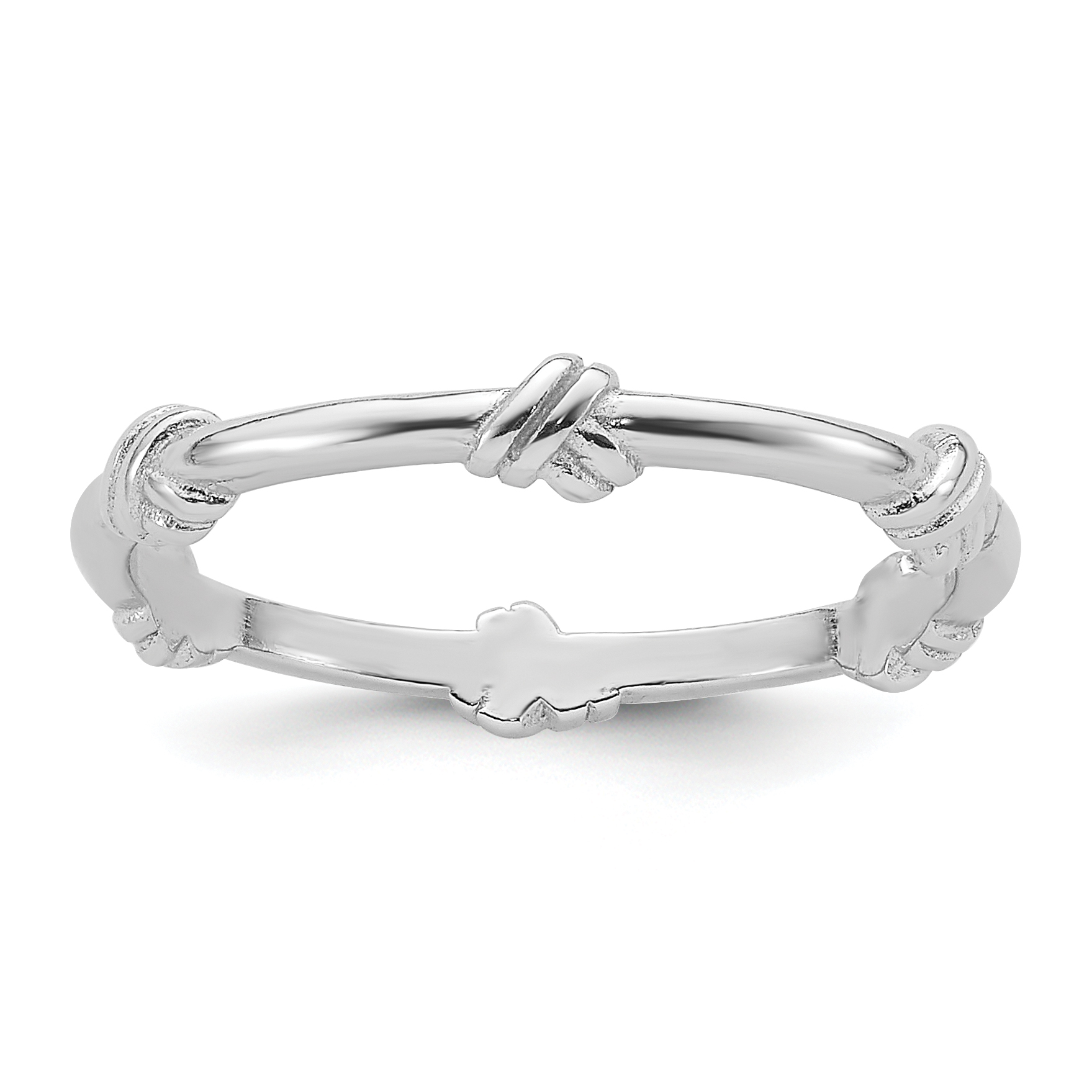 Sterling Silver Rhodium-plated Knot Eternity Ring (QR7511-6)