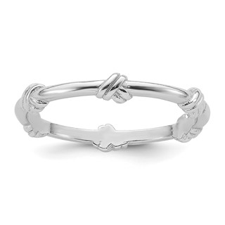 Sterling Silver Rhodium-plated Knot Ring