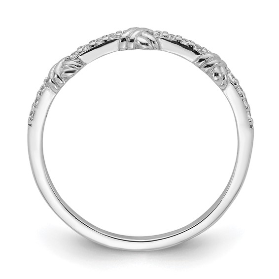 Sterling Silver Rhodium-plated Clear CZ Knot Ring