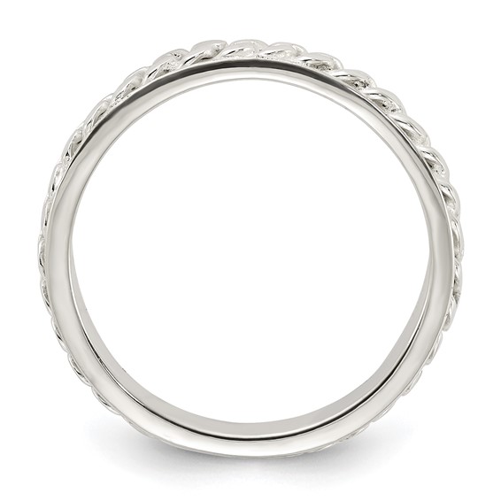 Sterling Silver Chain Inlay Design 3mm Band