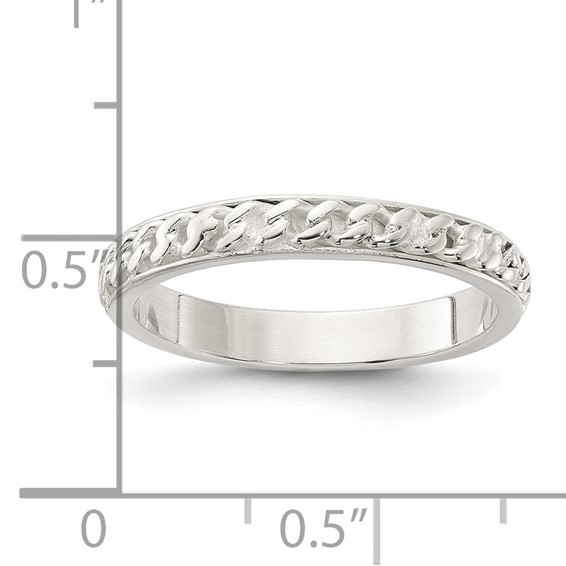 Sterling Silver Chain Inlay Design 3mm Band