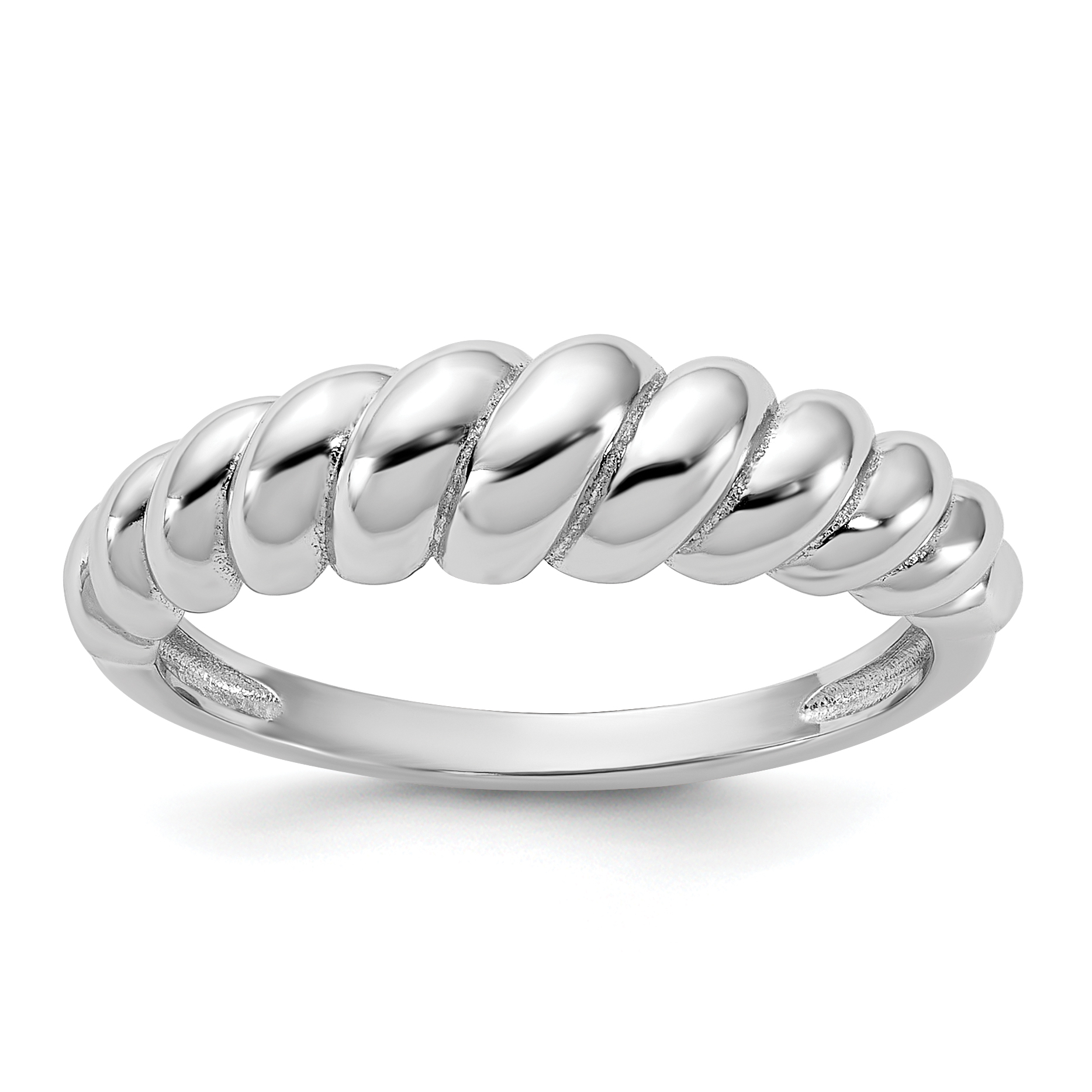 Sterling Silver Rhodium-plated Scalloped Ring (QR7515-6)