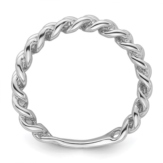 Sterling Silver Rhodium-plated Polished Chain Link Ring