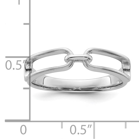 Sterling Silver Rhodium-plated Polished Ring