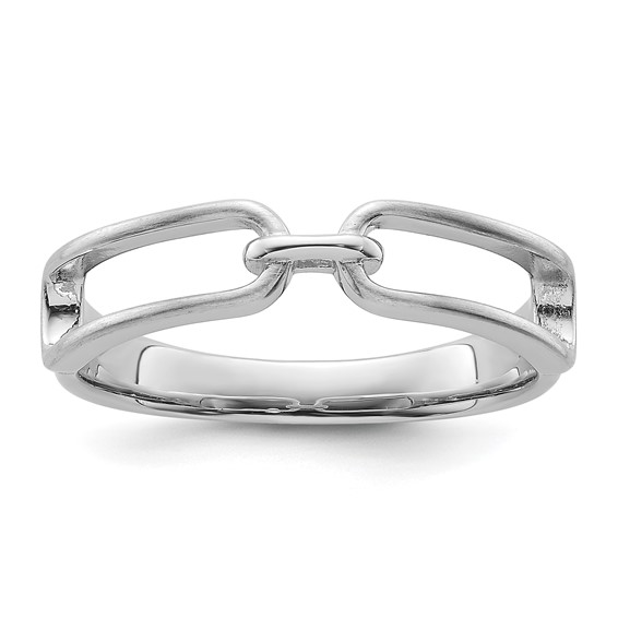 Sterling Silver Rhodium-plated Polished Ring
