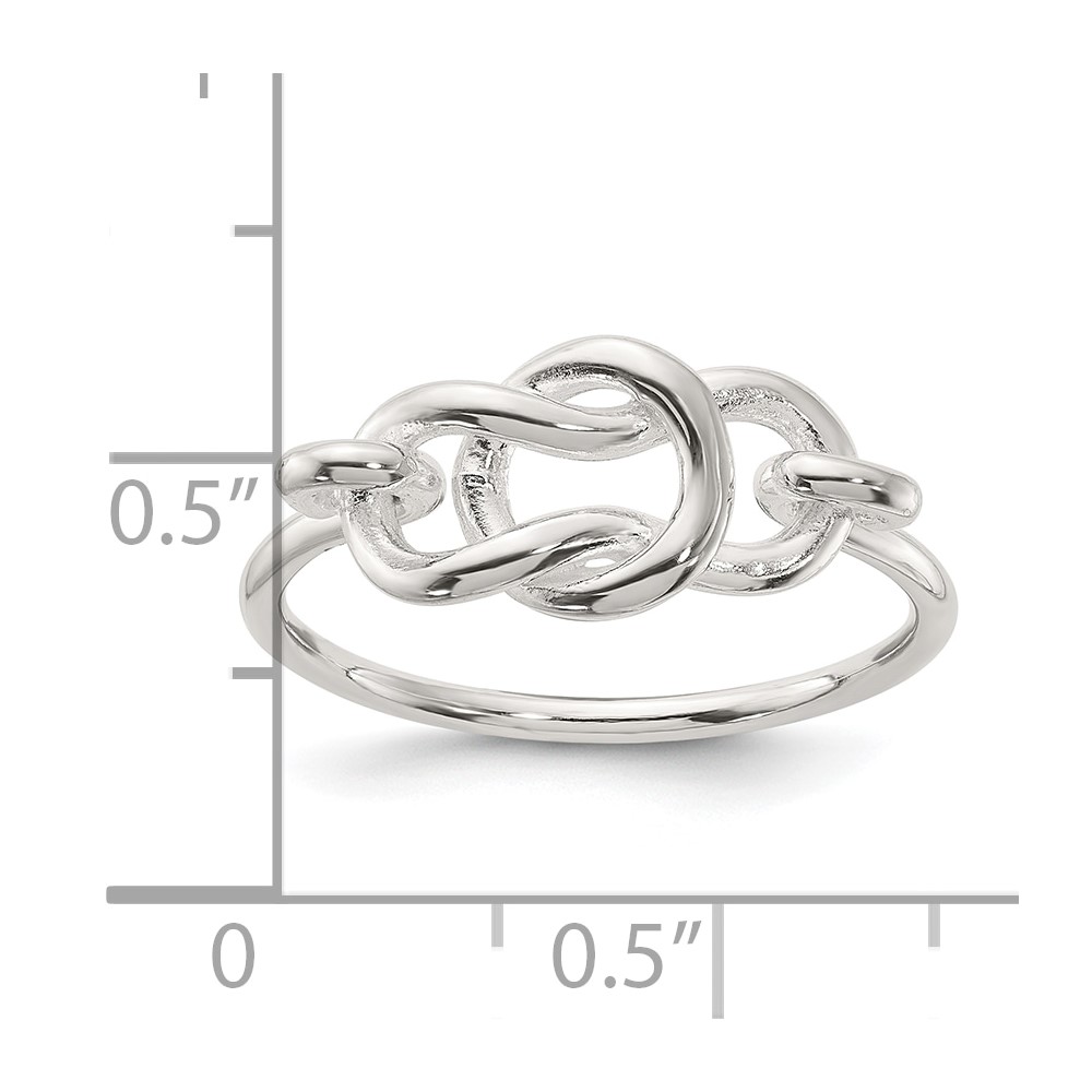 Sterling Silver Polished Fancy Knot Ring (QR7522-6)