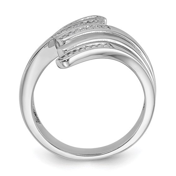 Pure Fire Sterling Silver Rhodium-plated Fancy CZ Ring