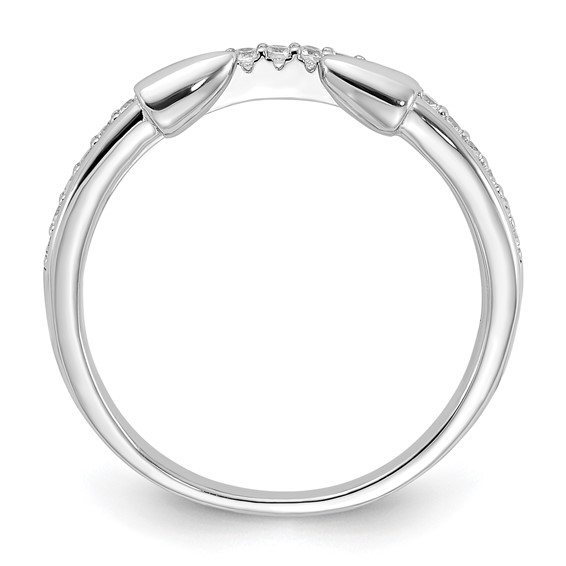 Sterling Silver Rhodium-plated CZ with Open Arrow Band