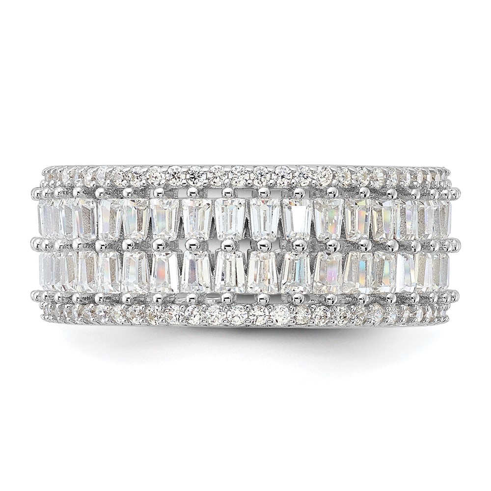 Sterling Silver Rhodium-plated CZ Eternity Band (QR7535-7)