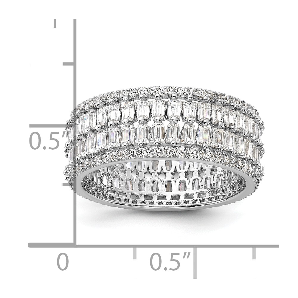 Sterling Silver Rhodium-plated CZ Eternity Band (QR7535-7)