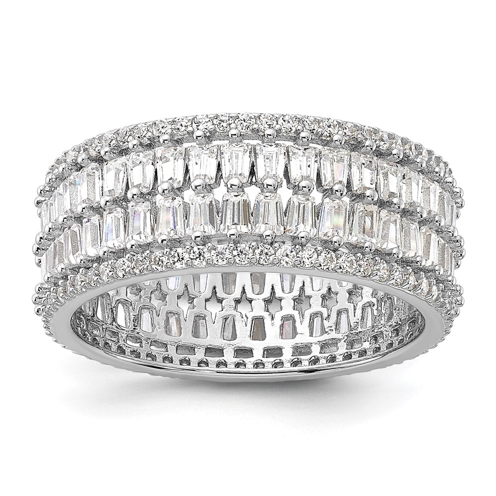 Sterling Silver Rhodium-plated CZ Eternity Band (QR7535-7)