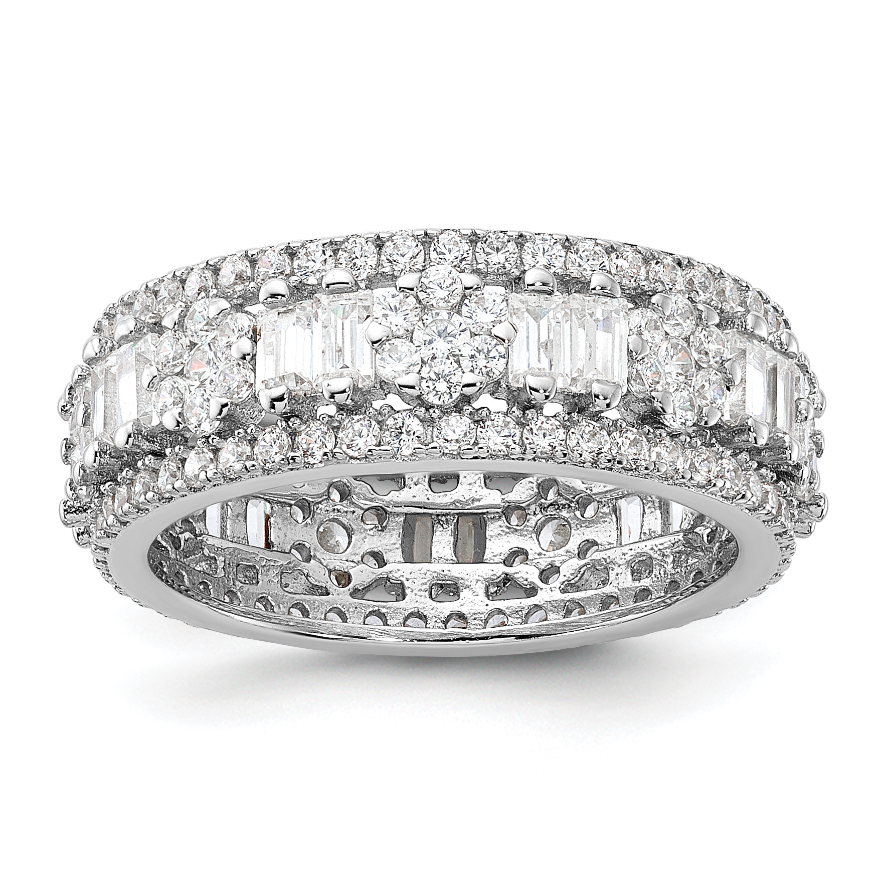 Sterling Silver Rhodium-plated CZ Eternity Band (QR7536-6)