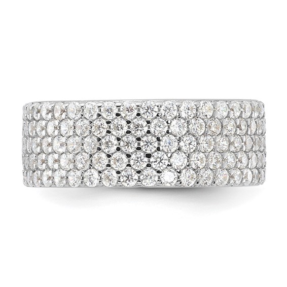 Sterling Silver Rhodium-plated 6mm CZ Eternity Band