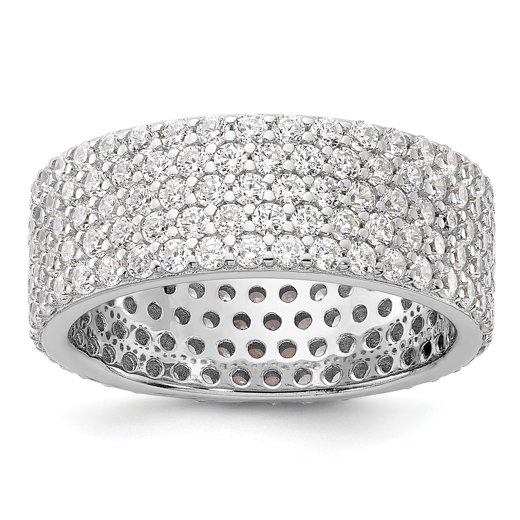 Sterling Silver Rhodium-plated 6mm CZ Eternity Band (QR7538-8)