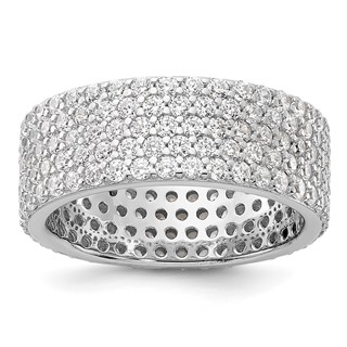 Sterling Silver Rhodium-plated 6mm CZ Eternity Band