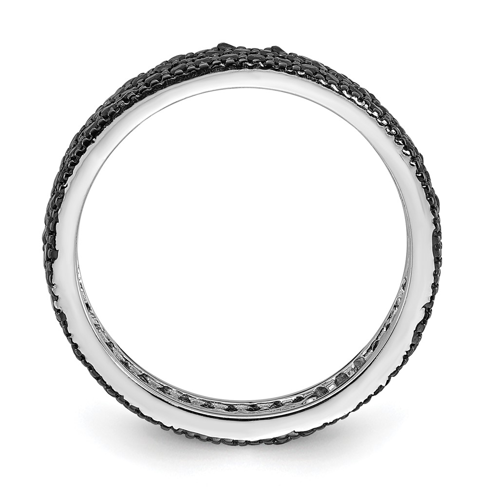 Sterling Silver Rhodium-plated Black Spinel 5mm Band (QR7539-6)