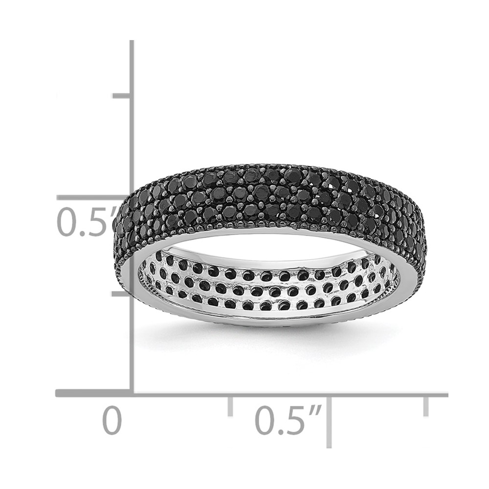 Sterling Silver Rhodium-plated Black Spinel 5mm Band (QR7539-6)
