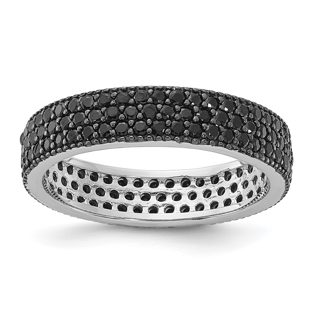 Sterling Silver Rhodium-plated Black Spinel 5mm Band (QR7539-6)