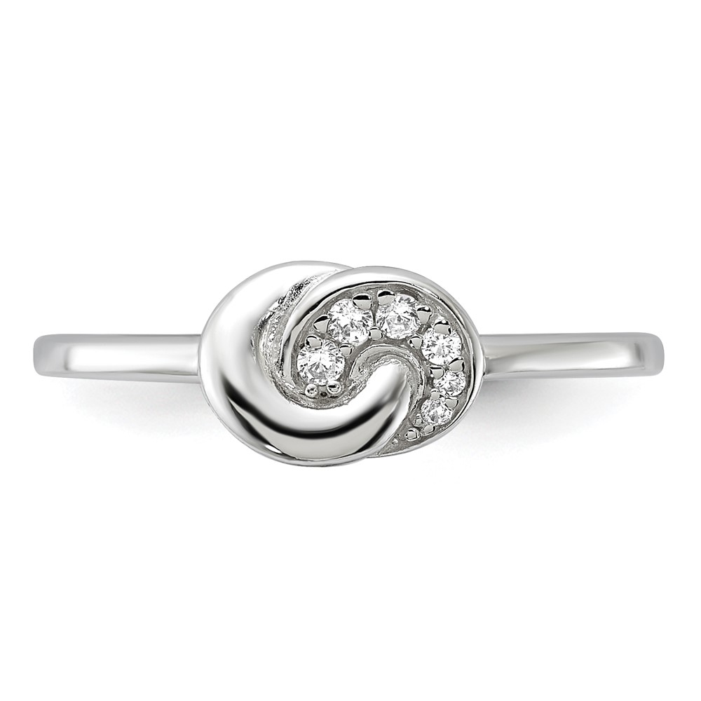 Sterling Silver E-coated CZ Ring (QR7540-6)