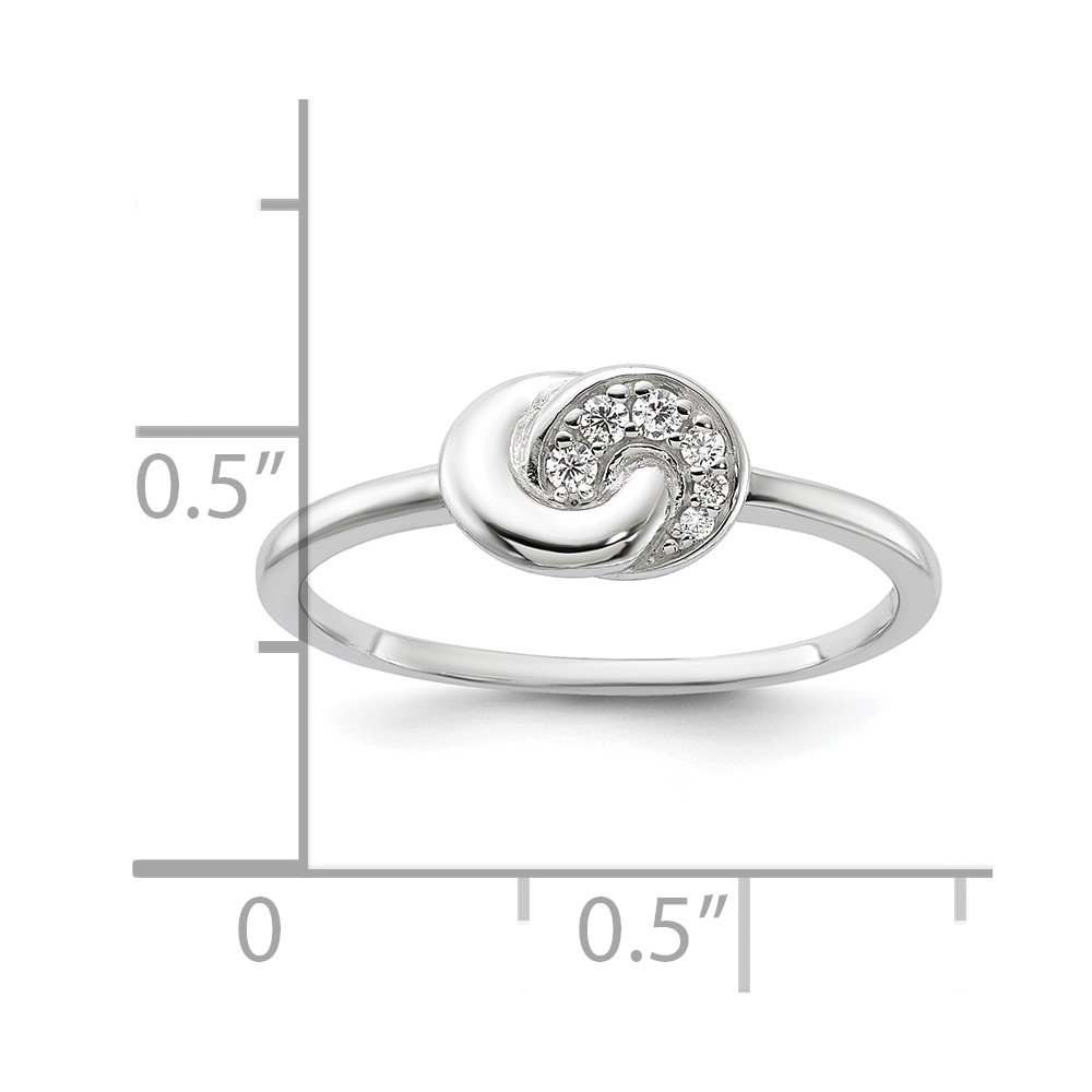 Sterling Silver E-coated CZ Ring (QR7540-6)