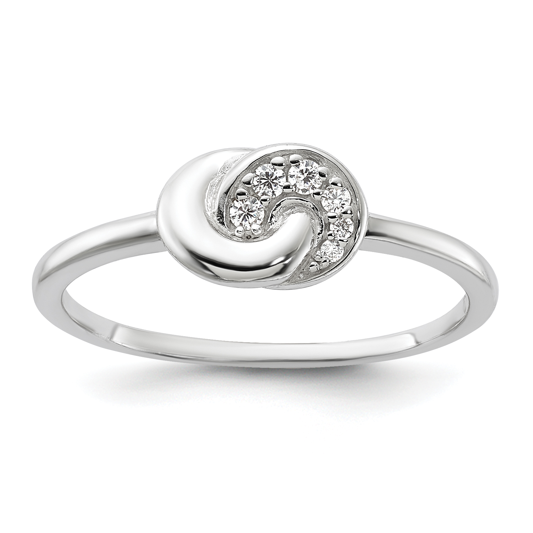 Sterling Silver E-coated CZ Ring (QR7540-6)