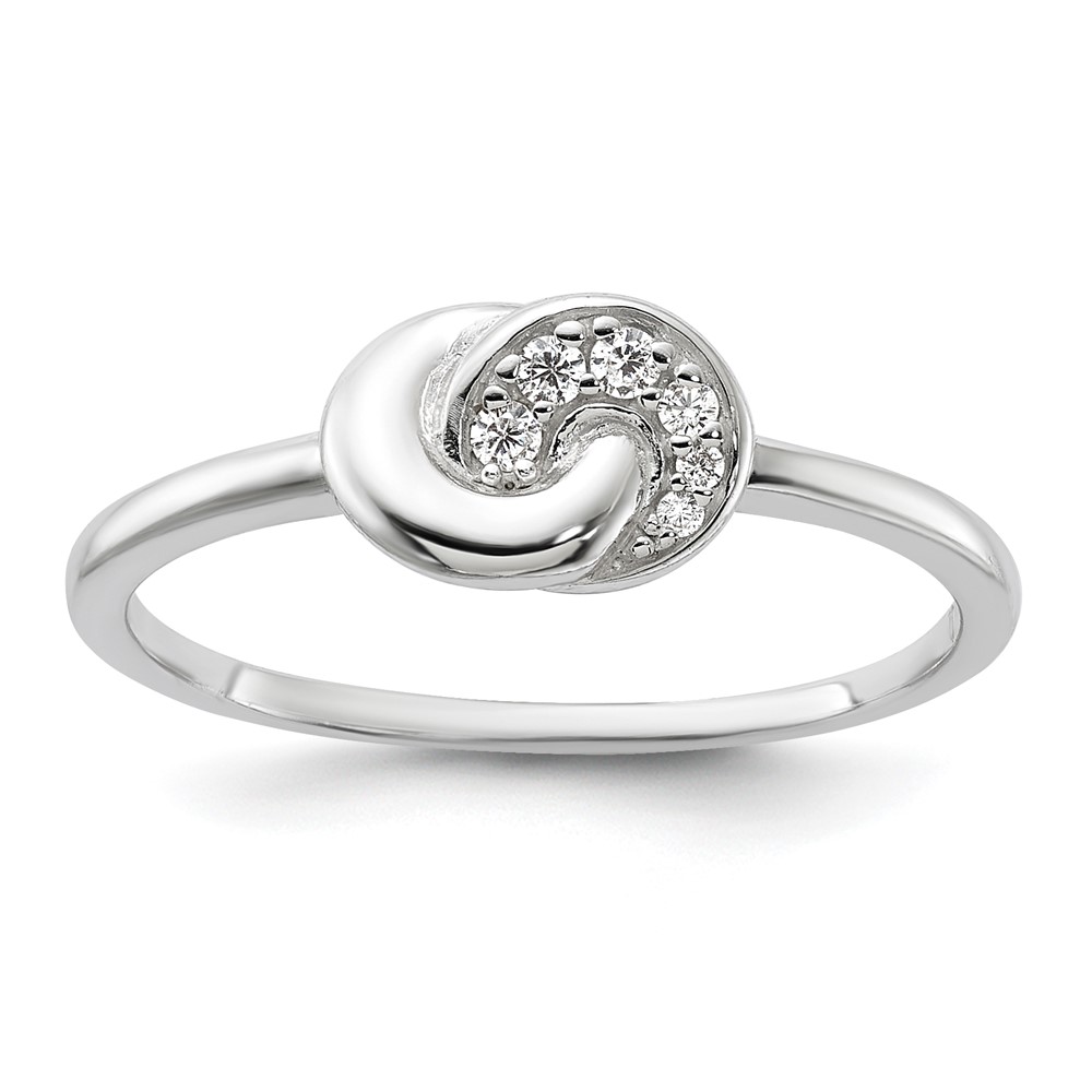 Sterling Silver E-coated CZ Ring (QR7540-6)