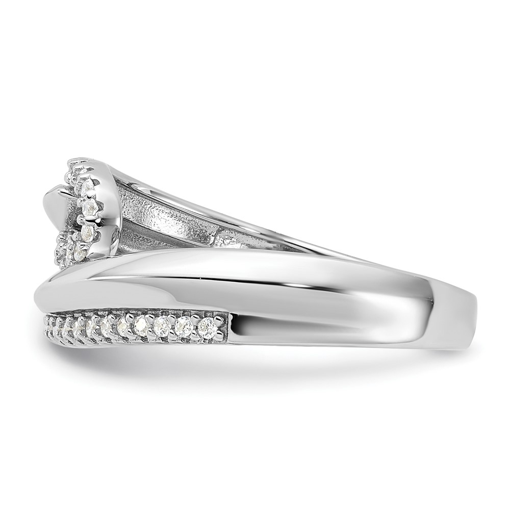 Pure Fire Sterling Silver Rhodium-plated Fancy CZ Ring (QR7542-6)