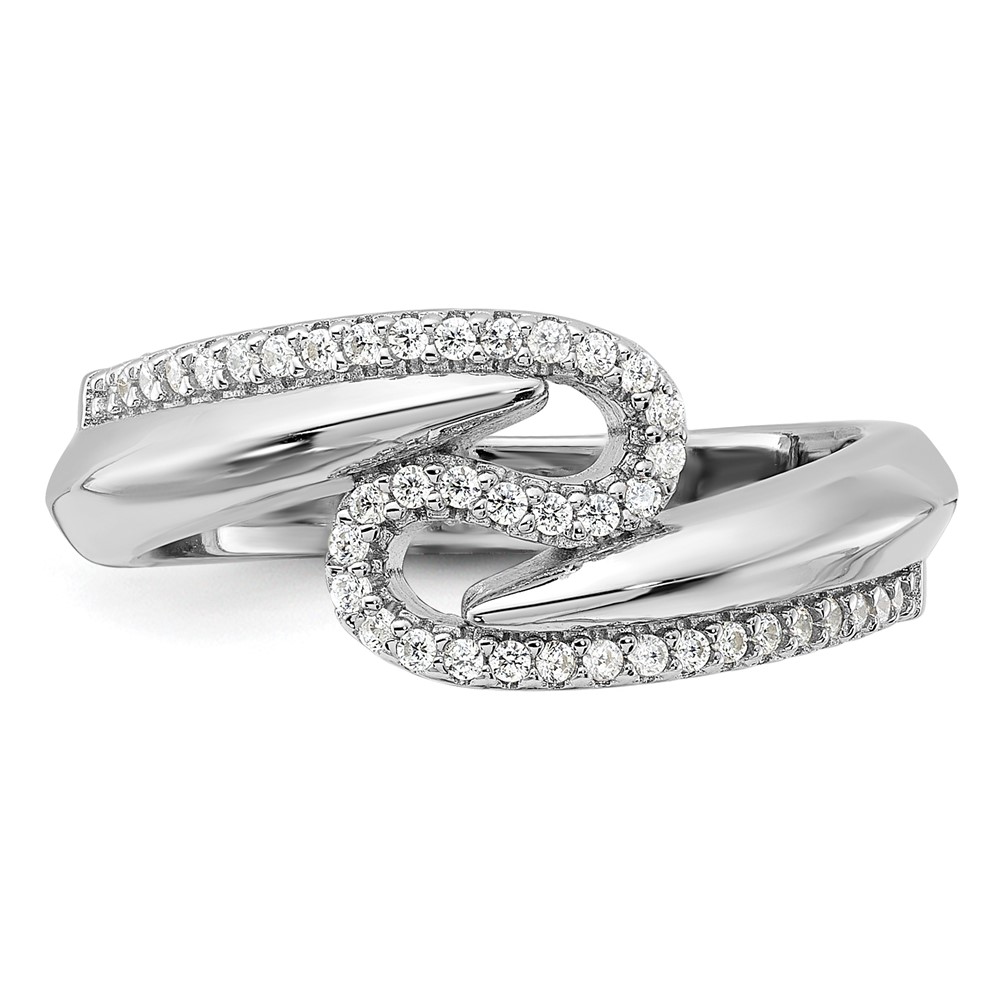 Pure Fire Sterling Silver Rhodium-plated Fancy CZ Ring (QR7542-6)
