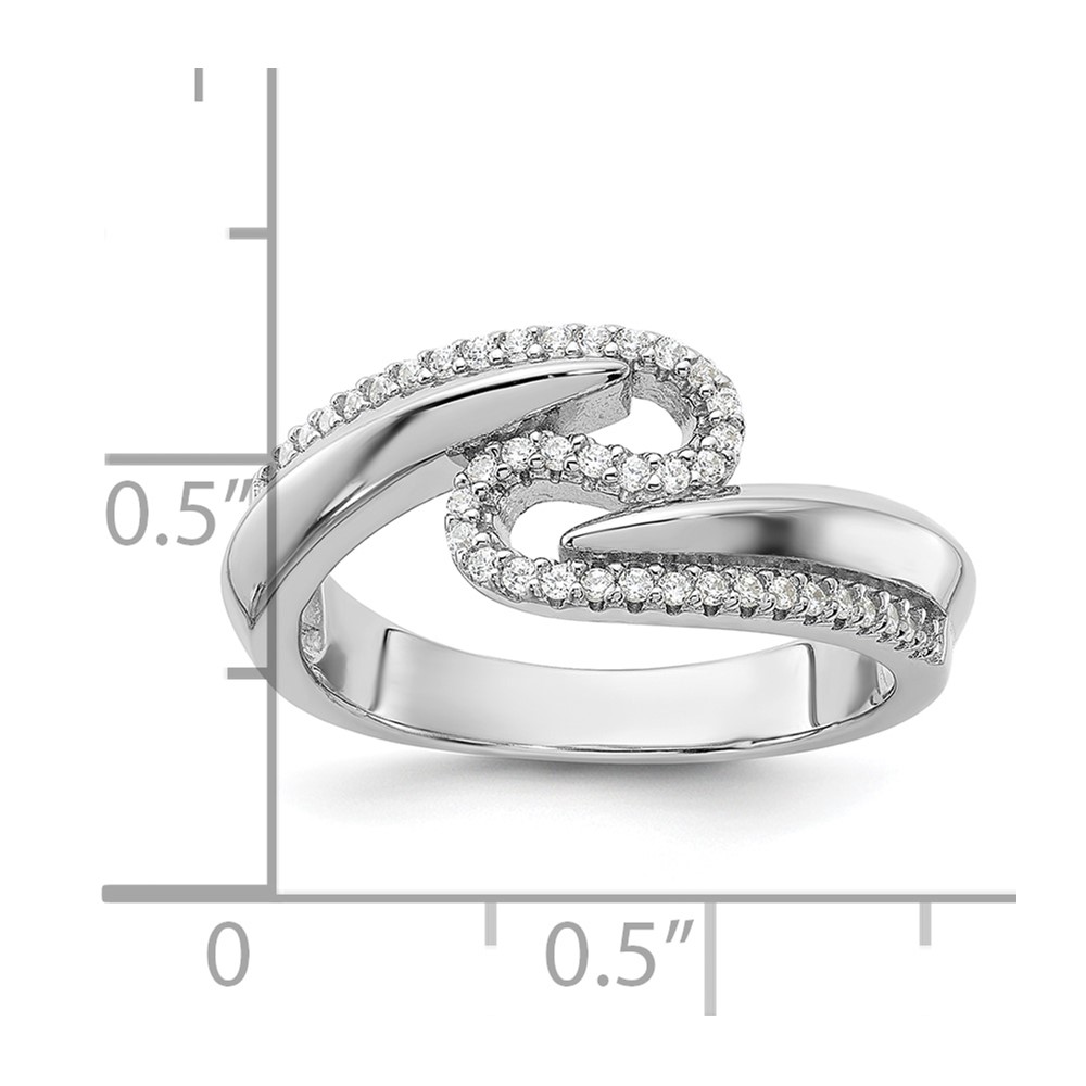 Pure Fire Sterling Silver Rhodium-plated Fancy CZ Ring (QR7542-6)