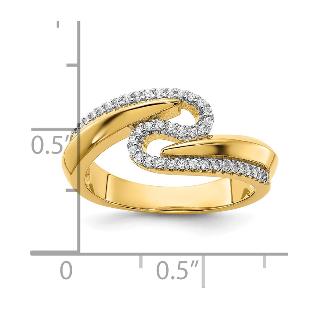 Sterling Silver Gold-tone Fancy CZ Ring (QR7542GP-7)