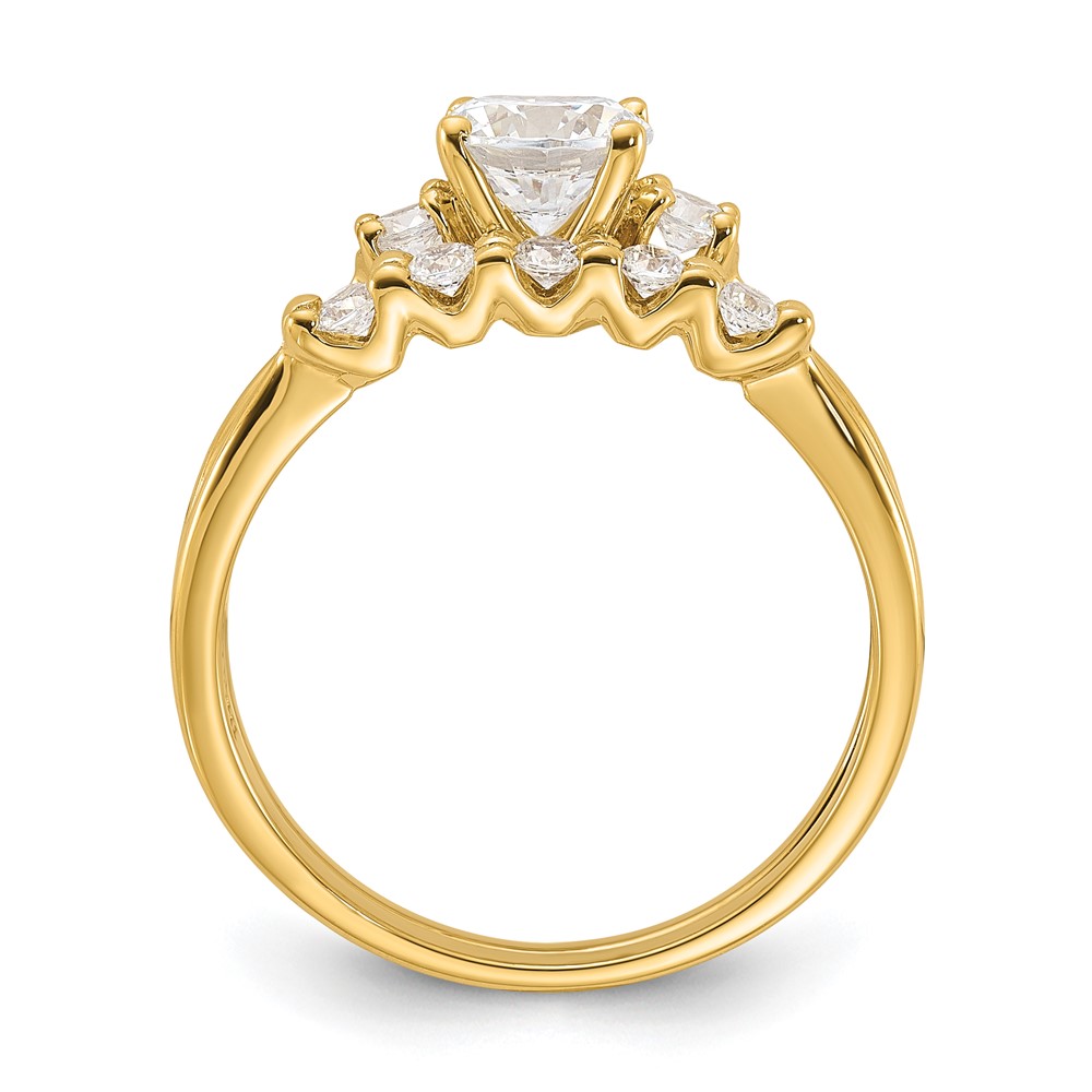 Sterling Silver Gold-Plated CZ Engagement Ring and Band Set (QR7552GP-6)