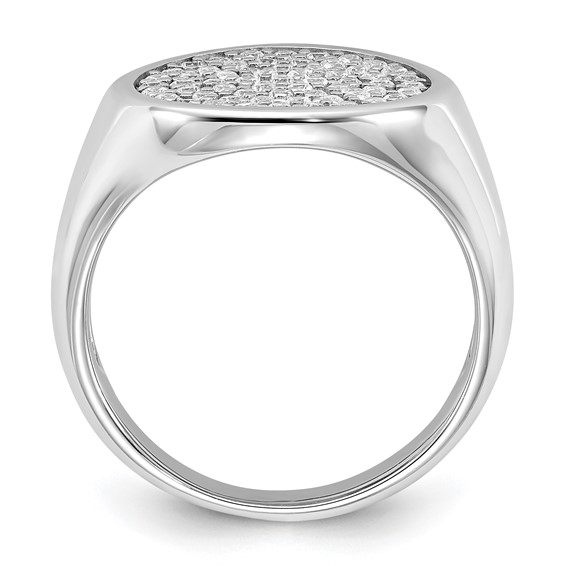 Sterling Silver Rhodium-plated Polished CZ Fashion Ring