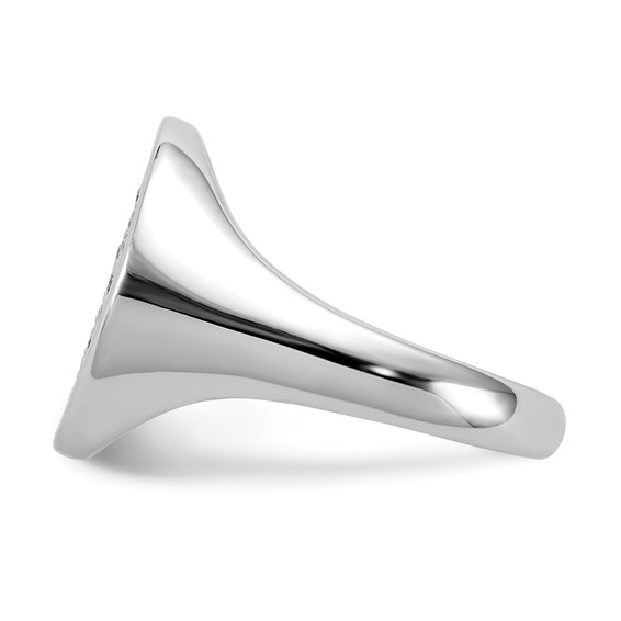 Sterling Silver Rhodium-plated Polished CZ Fashion Ring