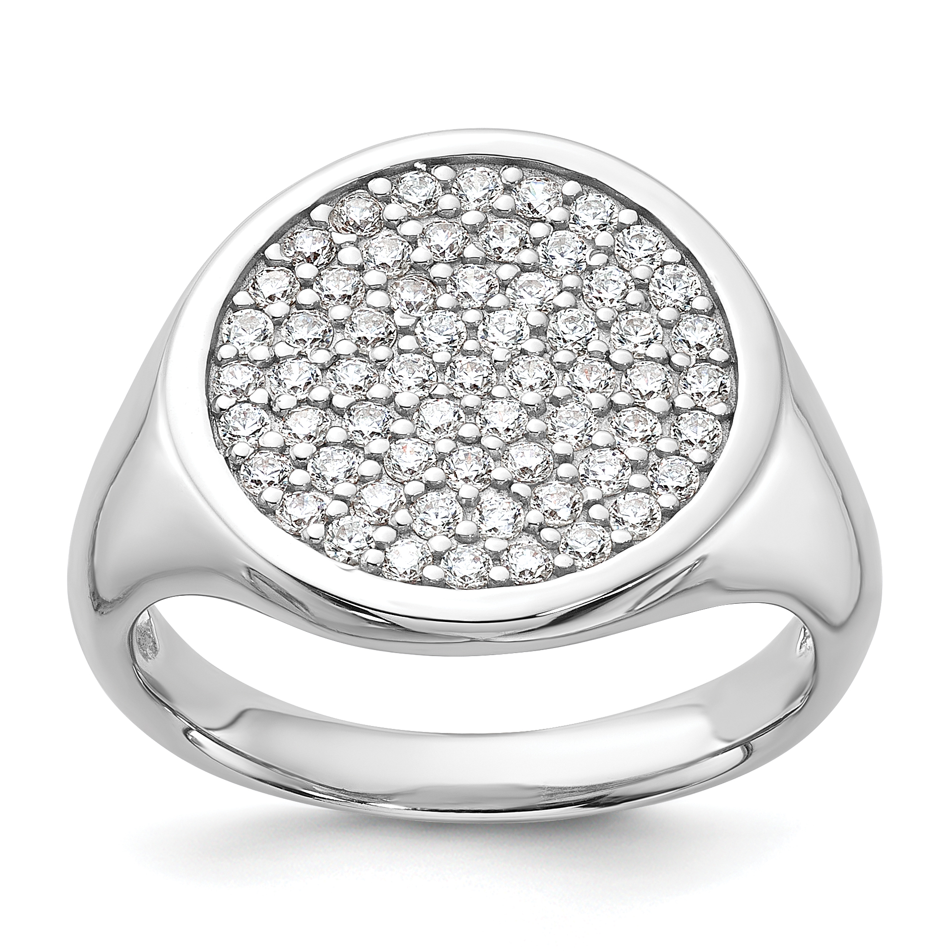 Sterling Silver Rhodium-plated Polished CZ Fashion Ring (QR7569-6)