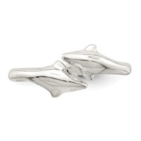 Sterling Silver Polished Dolphin Toe Ring view 5