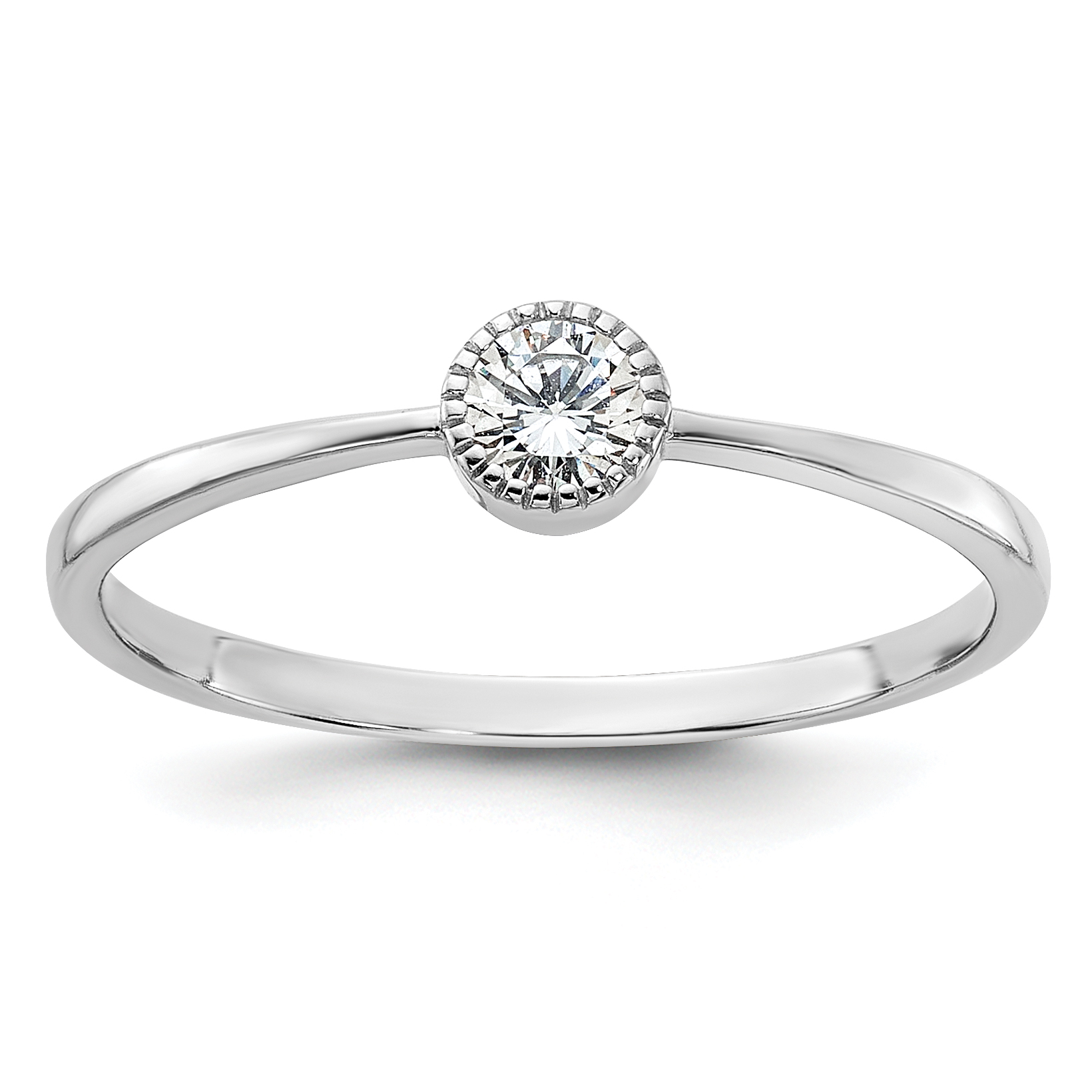 Sterling Silver Rhodium-plated CZ Ring (QR7580-7)