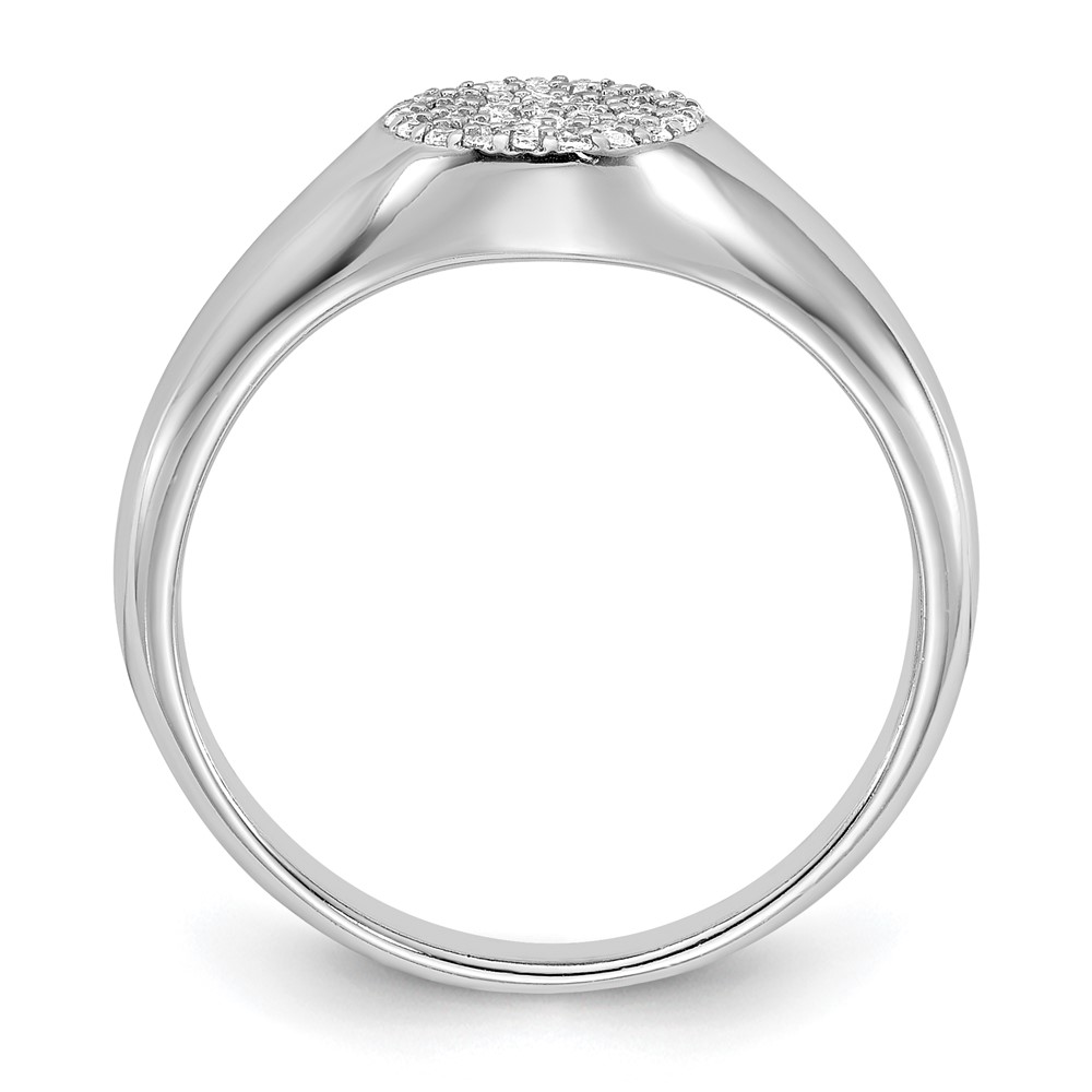 Sterling Silver Rhodium-plated Micro Pave CZ Ring (QR7581-6)