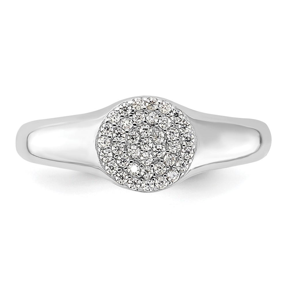 Sterling Silver Rhodium-plated Micro Pave CZ Ring (QR7581-6)