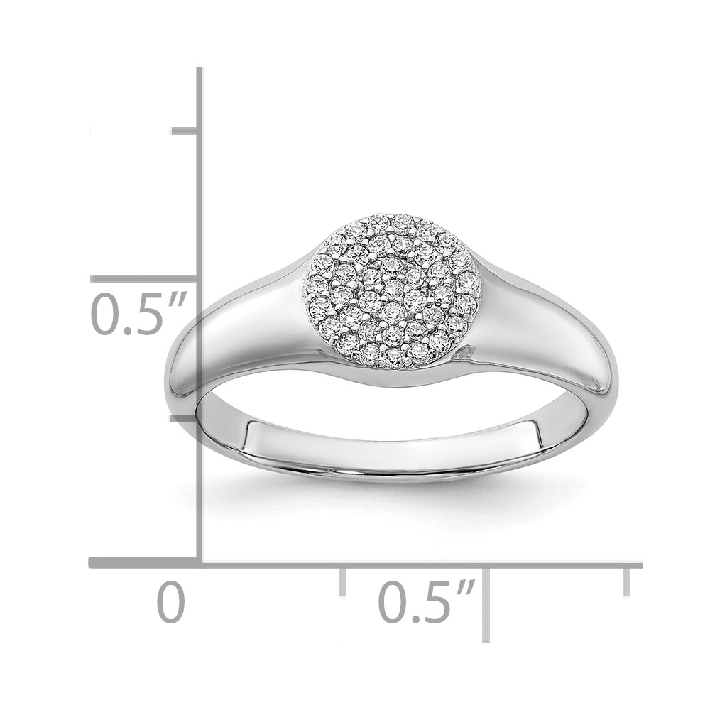 Sterling Silver Rhodium-plated Micro Pave CZ Ring (QR7581-6)