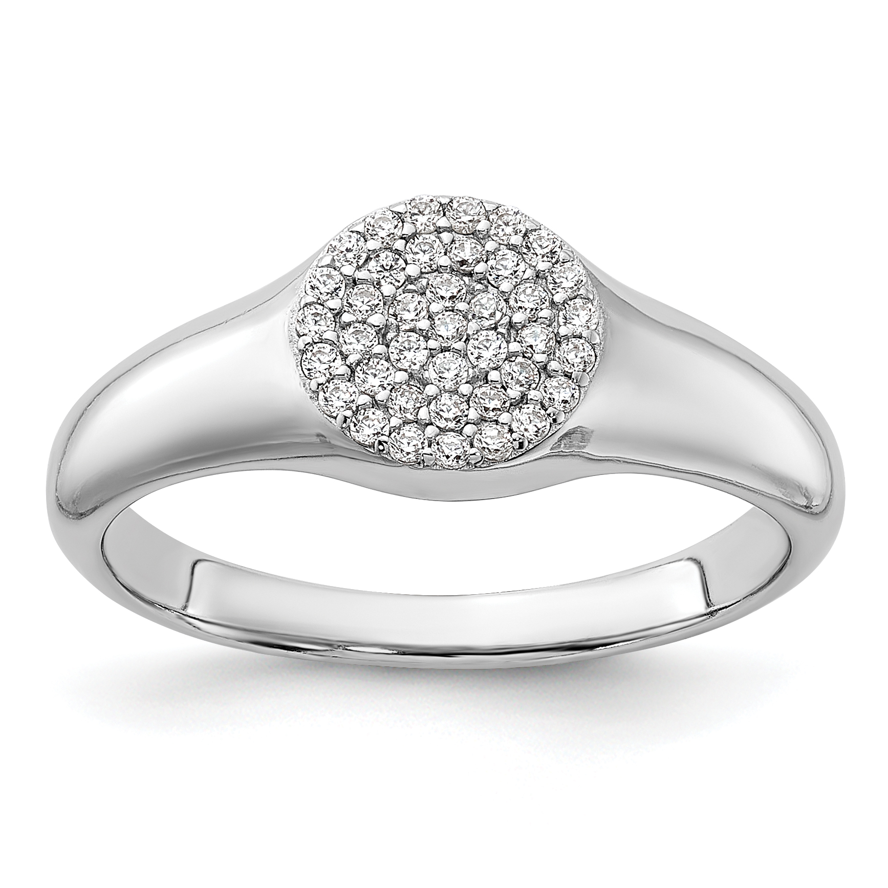 Sterling Silver Rhodium-plated Micro Pave CZ Ring (QR7581-6)