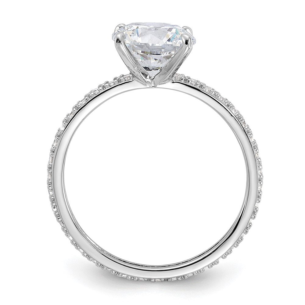 Sterling Silver Rhodium-plated 8mm CZ Solitaire Eternity Engagement Ring (QR7582-7)